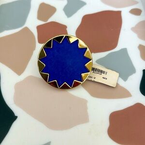 House Of Harlow Adjustable Large Blue & Gold Adjustable Ring